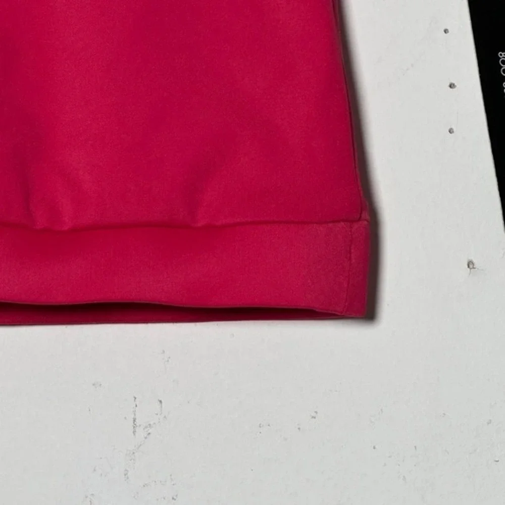 Theatricals Pink cranberry Zip Mock‎ Neck Short Sleeve Dance Crop Top CL